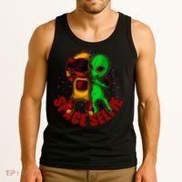 Alien Space Selfie Tank Top thumb 3