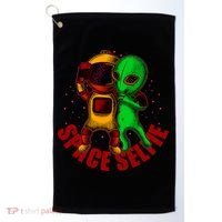 Alien Space Selfie Golf Towel thumb 0
