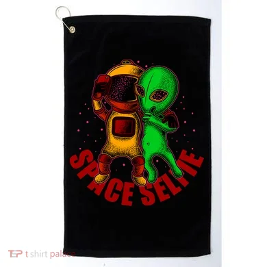 Alien Space Selfie Golf Towel
