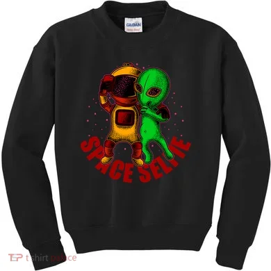 Alien Space Selfie Kids Sweatshirt