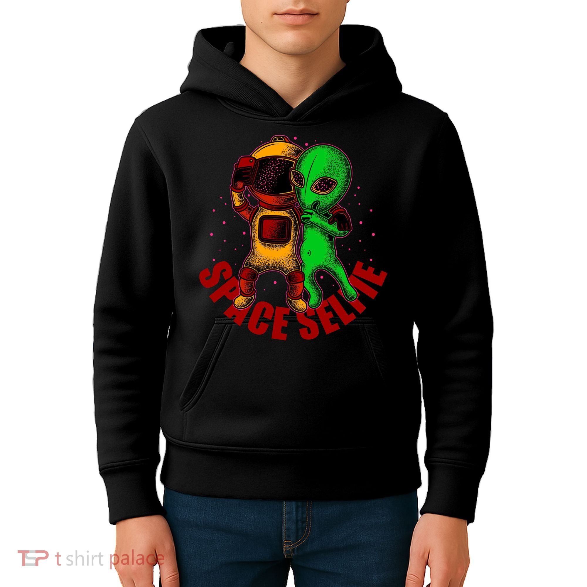 Alien Space Selfie Kids Hoodie