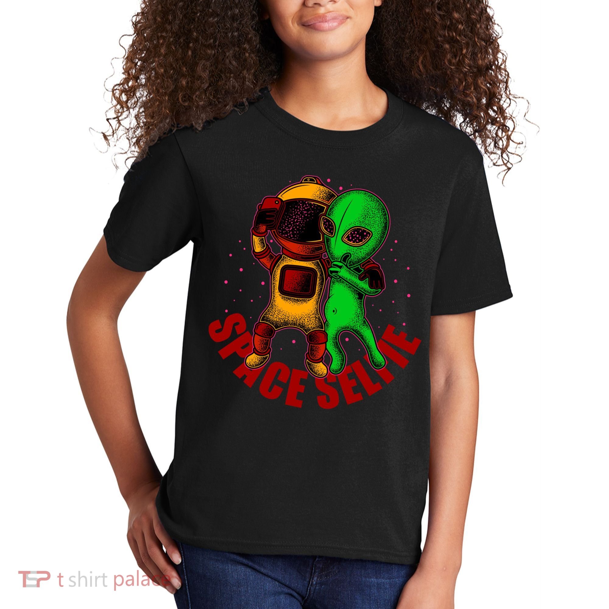 Alien Space Selfie Kids T-Shirt