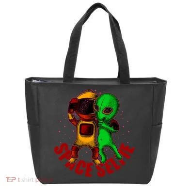 Alien Space Selfie Tote Bag