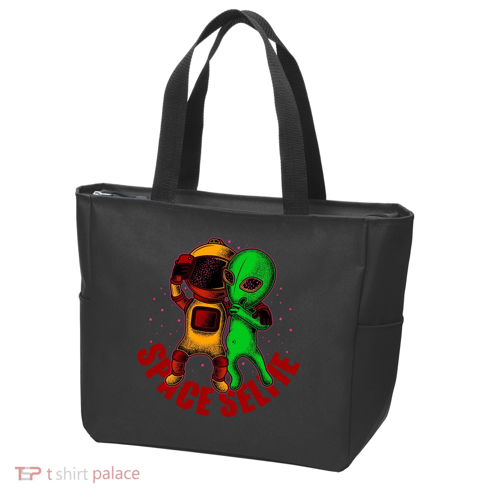 Alien Space Selfie Tote Bag