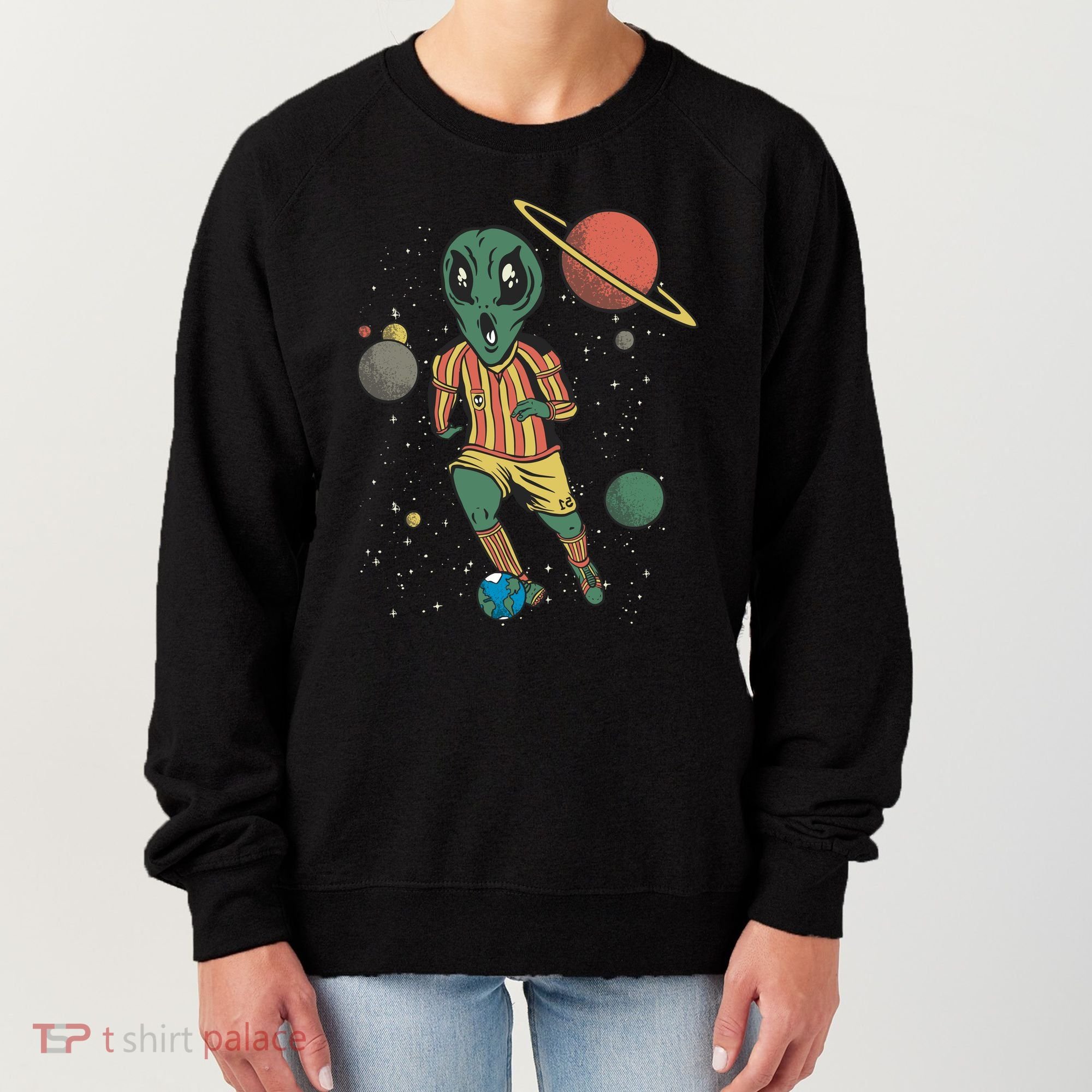 Alien Space Soccer Player Women's Sweatshirt