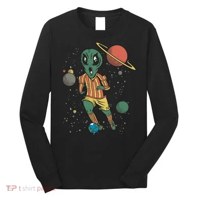Alien Space Soccer Player Long Sleeve Shirt