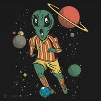 Alien Space Soccer Player Long Sleeve Shirt thumb 2