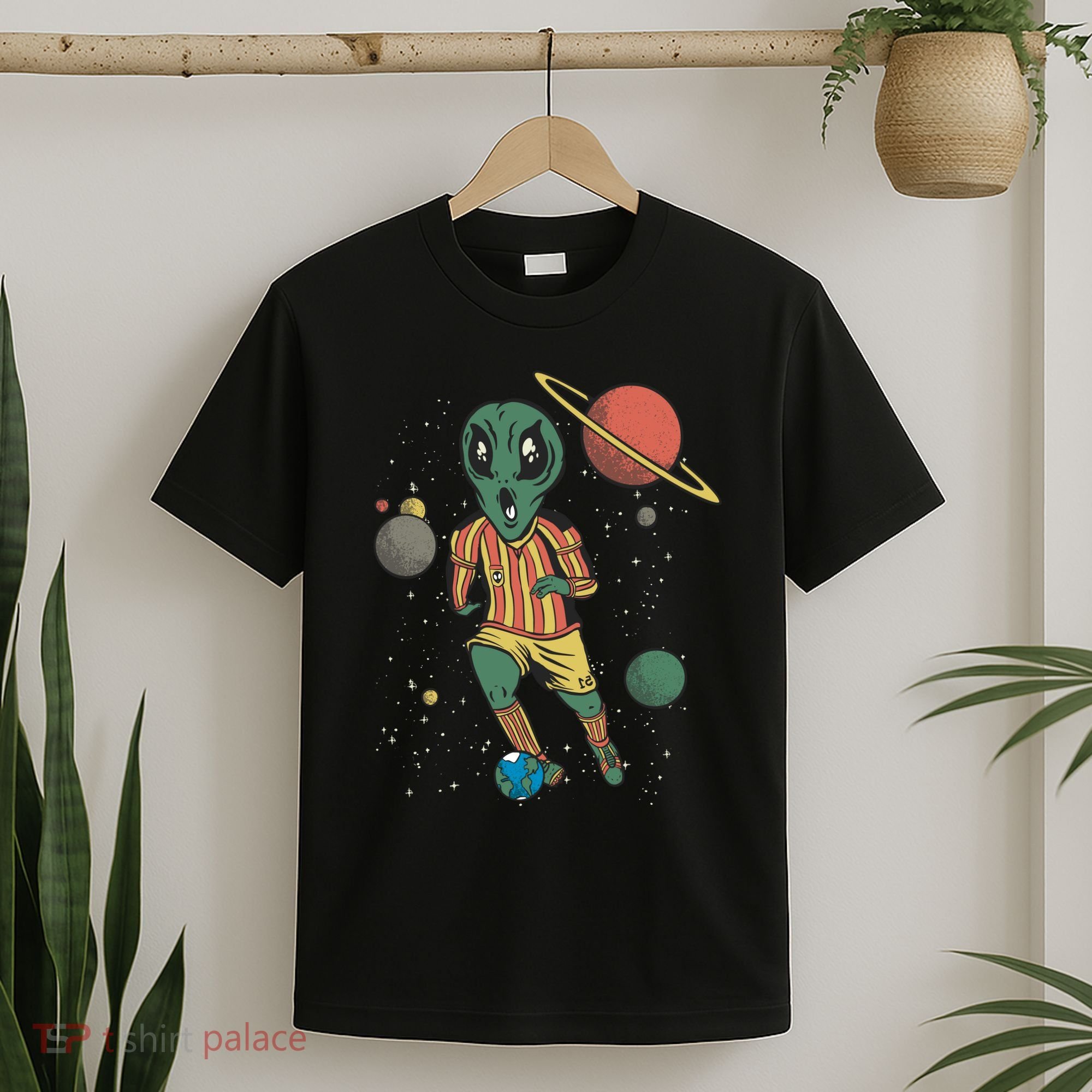 Alien Space Soccer Player T-Shirt
