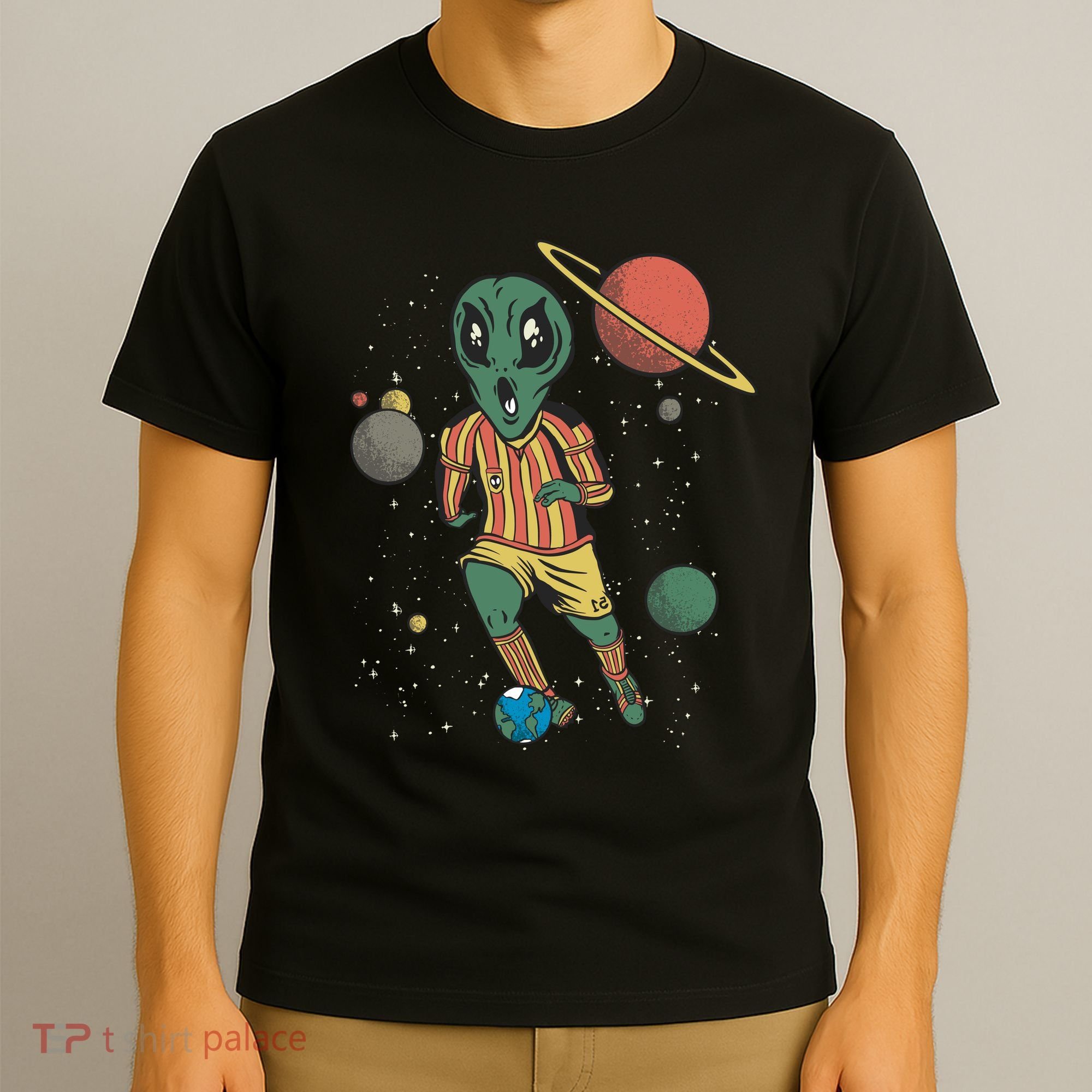 Alien Space Soccer Player T-Shirt
