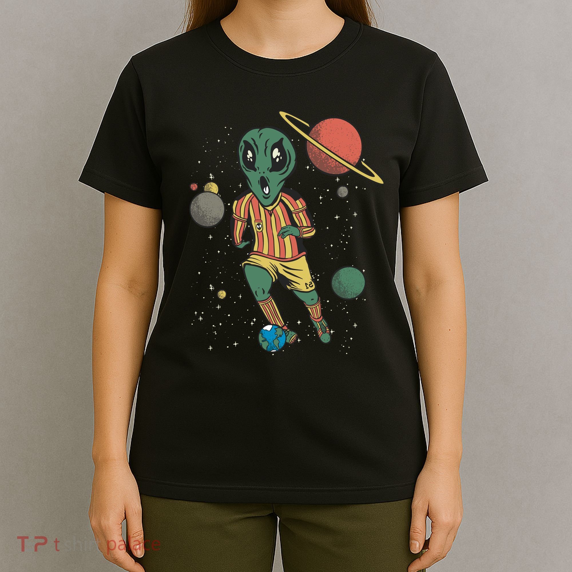 Alien Space Soccer Player T-Shirt