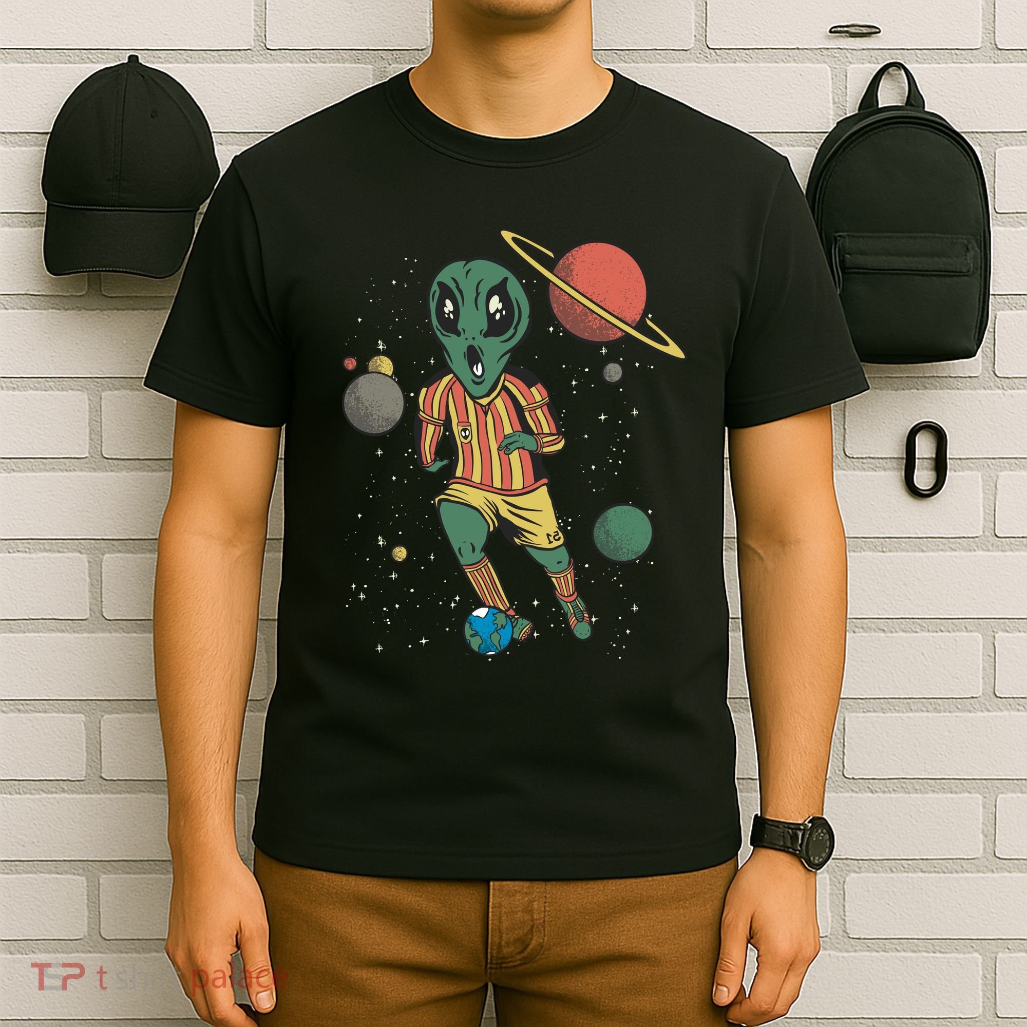 Alien Space Soccer Player T-Shirt