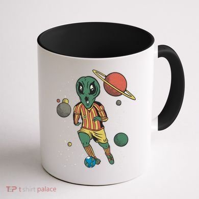 Alien Space Soccer Player Coffee Mug back