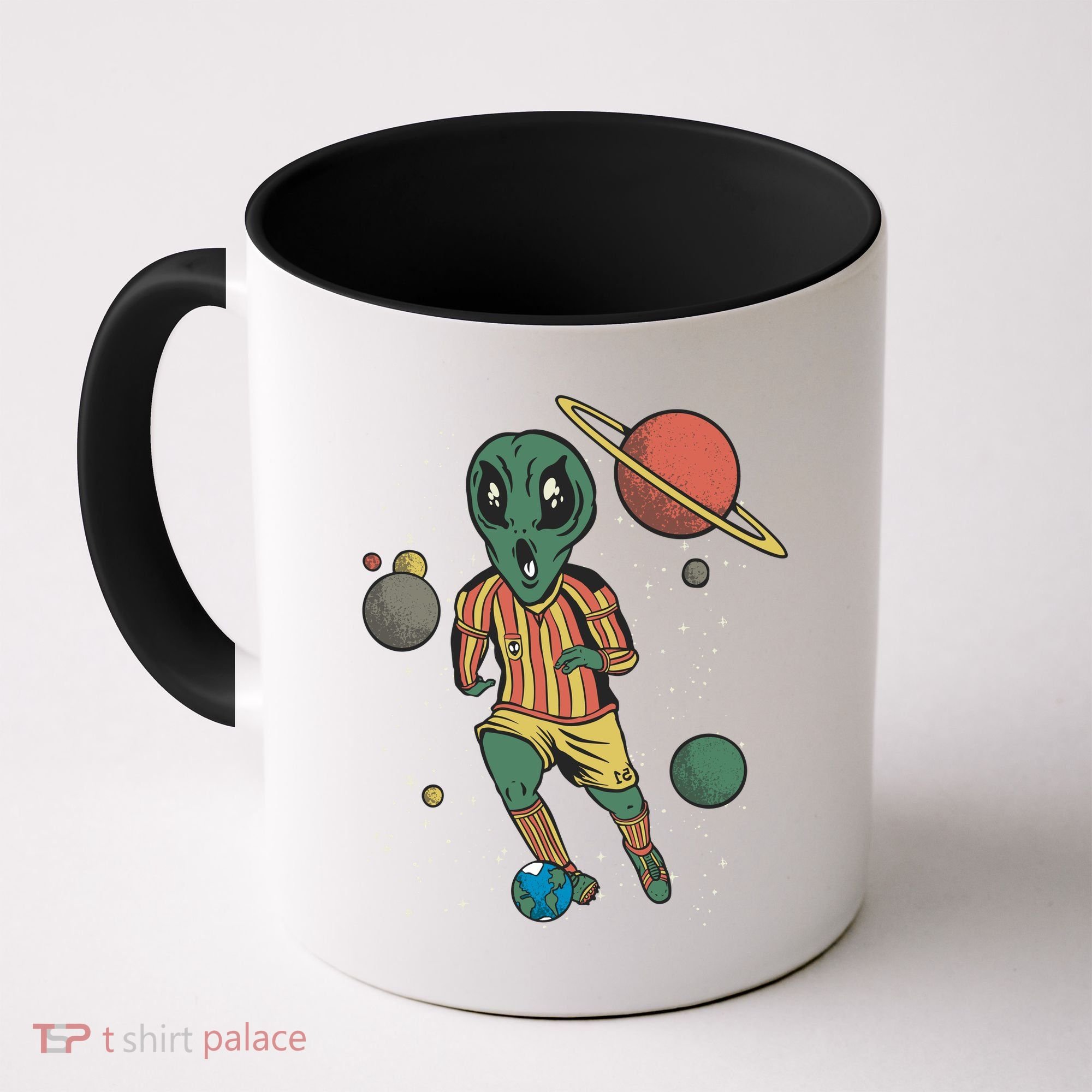 Alien Space Soccer Player Coffee Mug