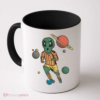 Alien Space Soccer Player Coffee Mug