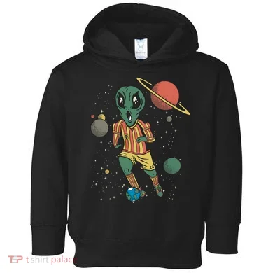 Alien Space Soccer Player Toddler Hoodie