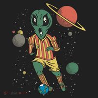 Alien Space Soccer Player Golf Towel thumb 3
