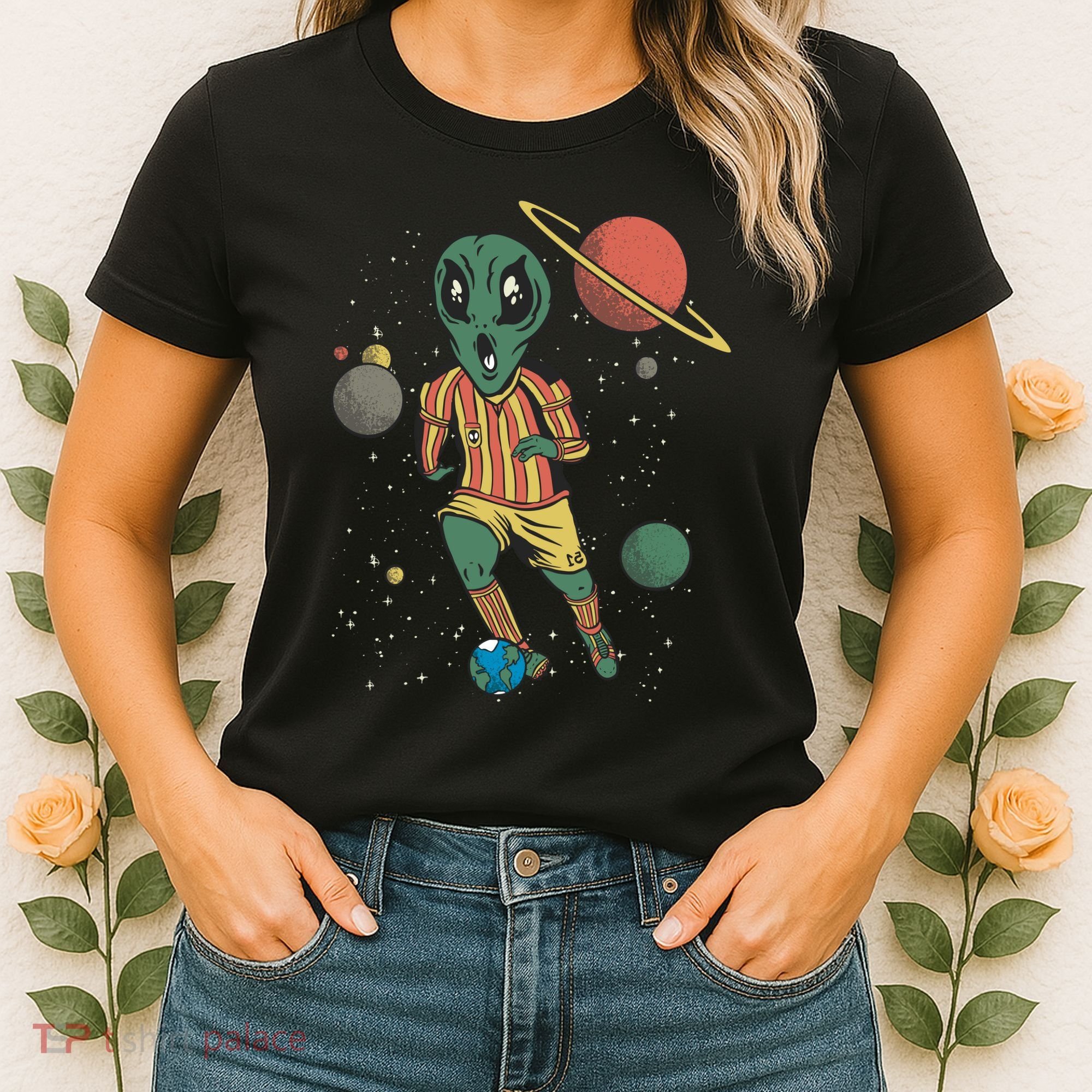 Alien Space Soccer Player Women's T-Shirt