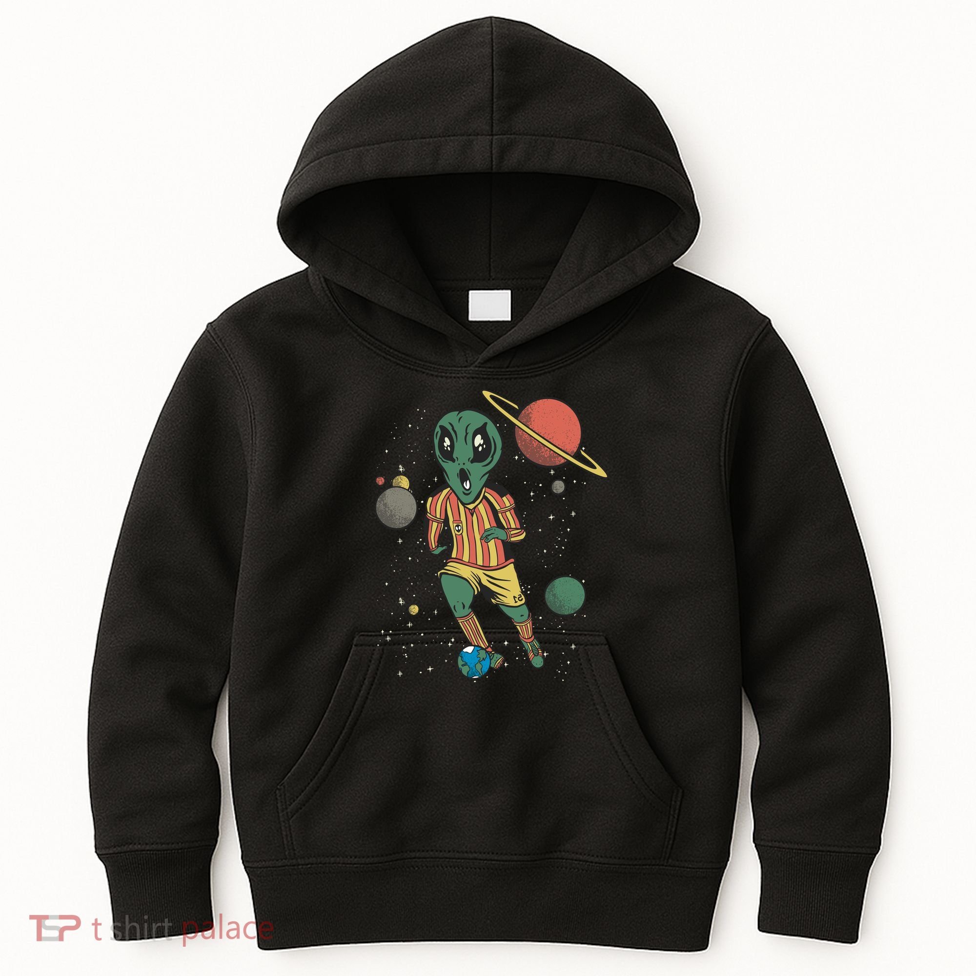 Alien Space Soccer Player Kids Hoodie