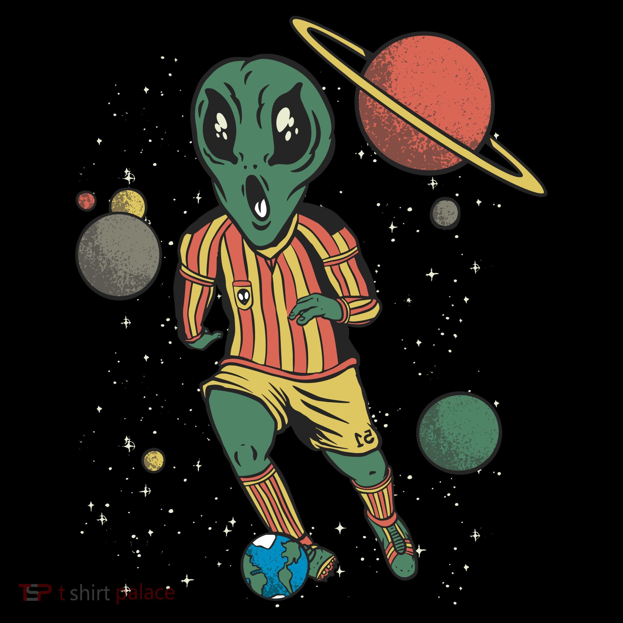 Alien Space Soccer Player Kids Hoodie