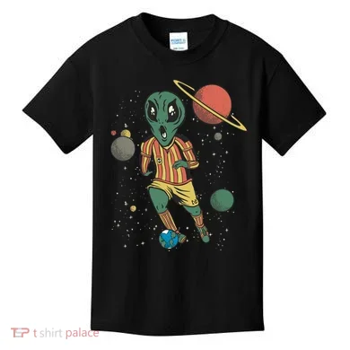 Alien Space Soccer Player Kids T-Shirt