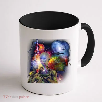 Alien Ufo In Space Coffee Mug back