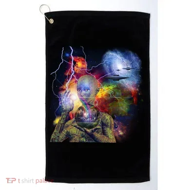 Alien Ufo In Space Golf Towel