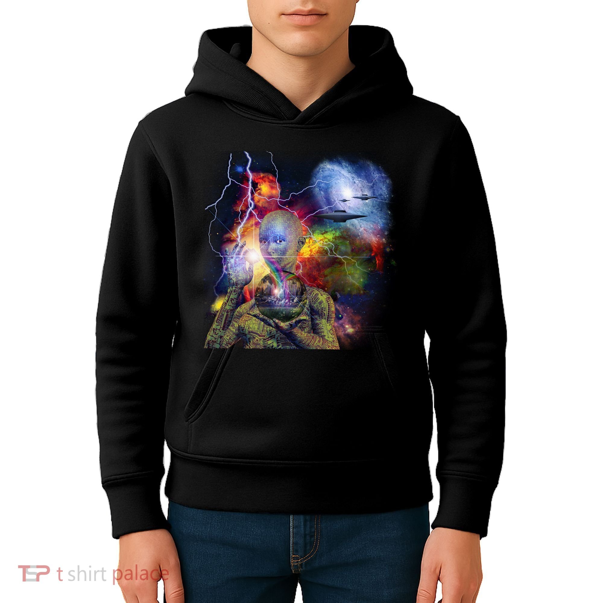 Alien Ufo In Space Kids Hoodie