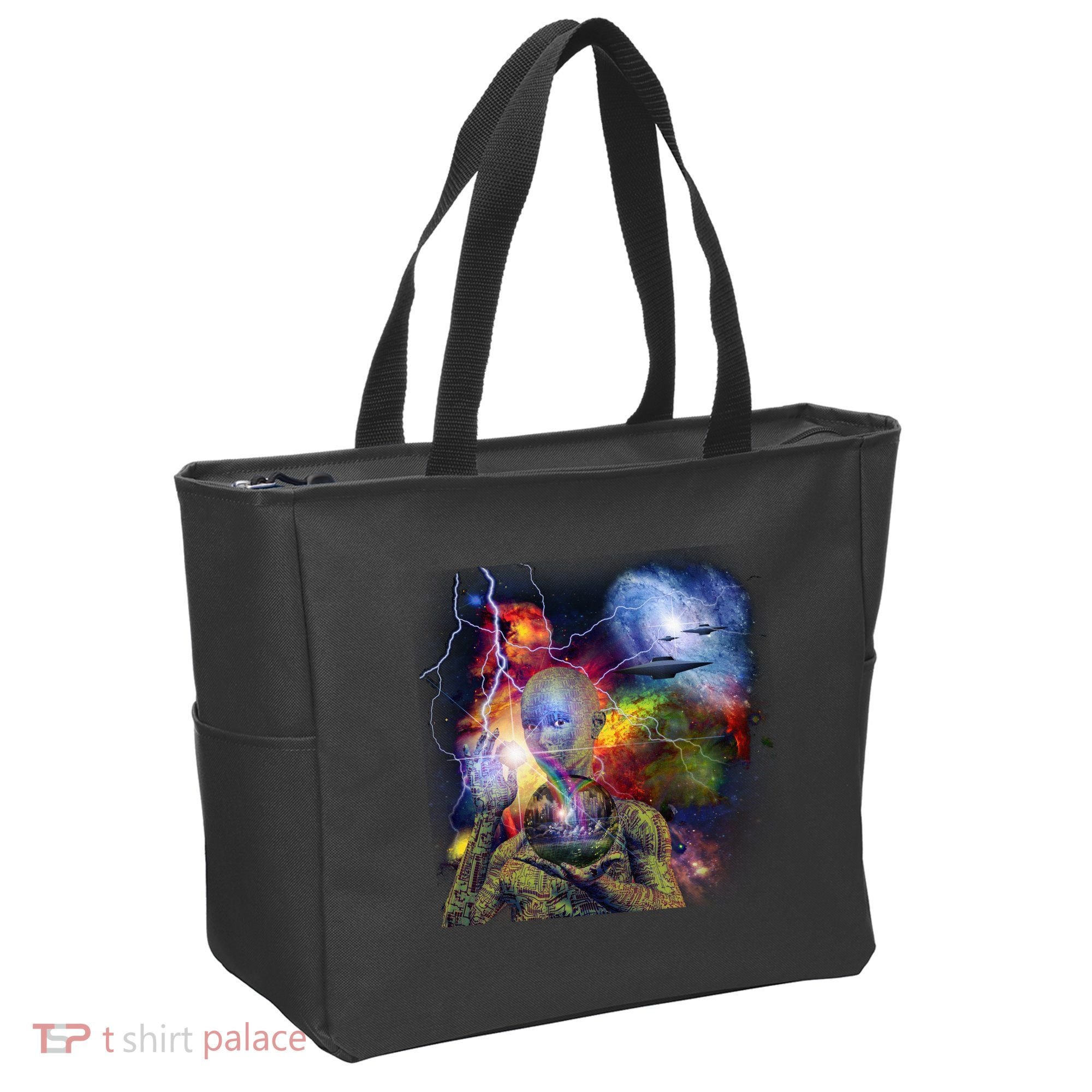 Alien Ufo In Space Tote Bag