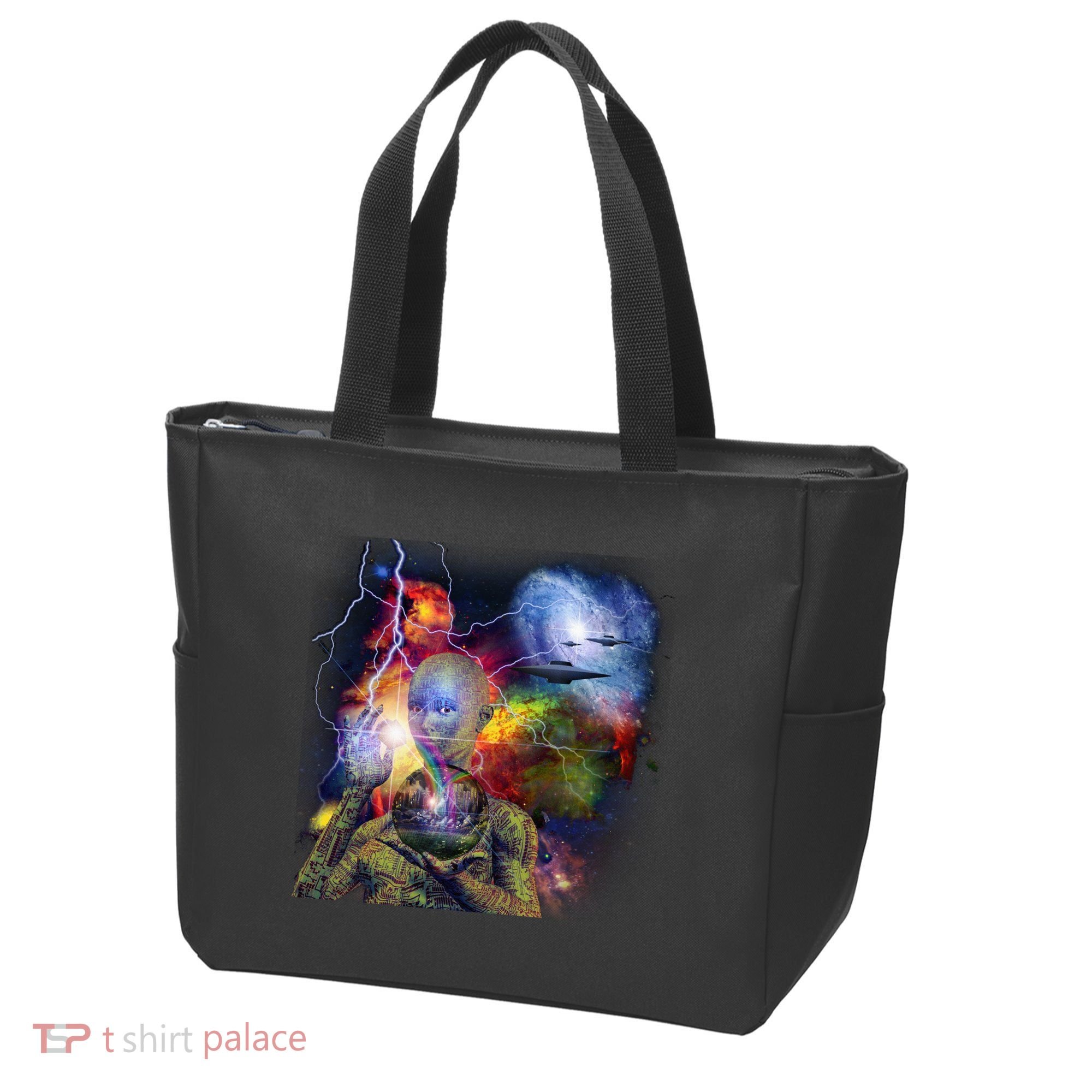 Alien Ufo In Space Tote Bag