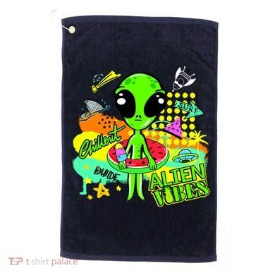 Alien Vibes Summertime Golf Towel