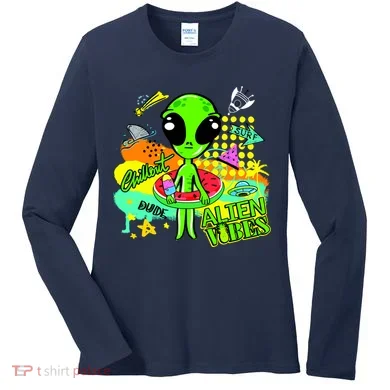 Alien Vibes Summertime Women's Long Sleeve Shirt