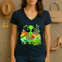 Alien Vibes Summertime Women's V-Neck T-Shirt thumb 3