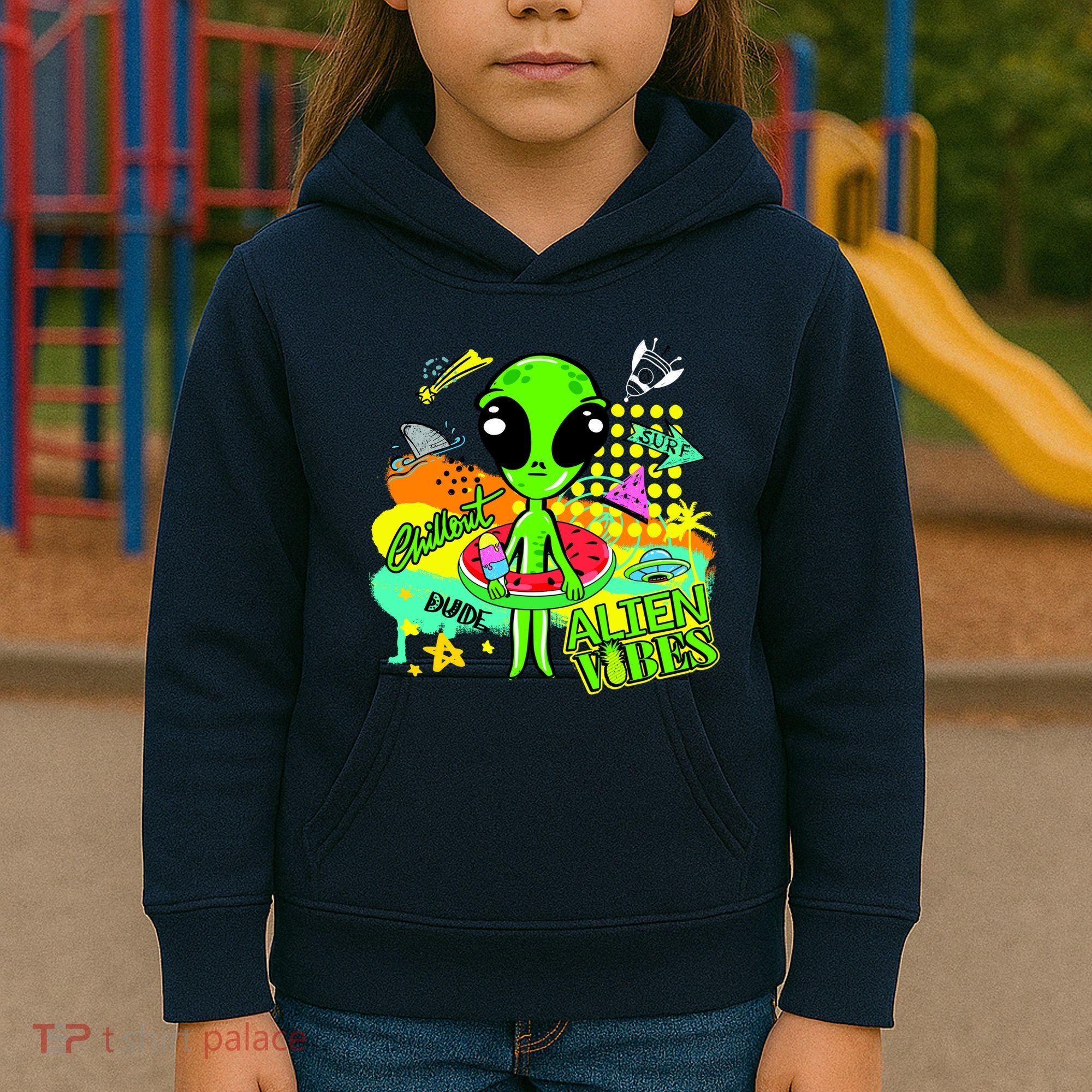 Alien Vibes Summertime Kids Hoodie