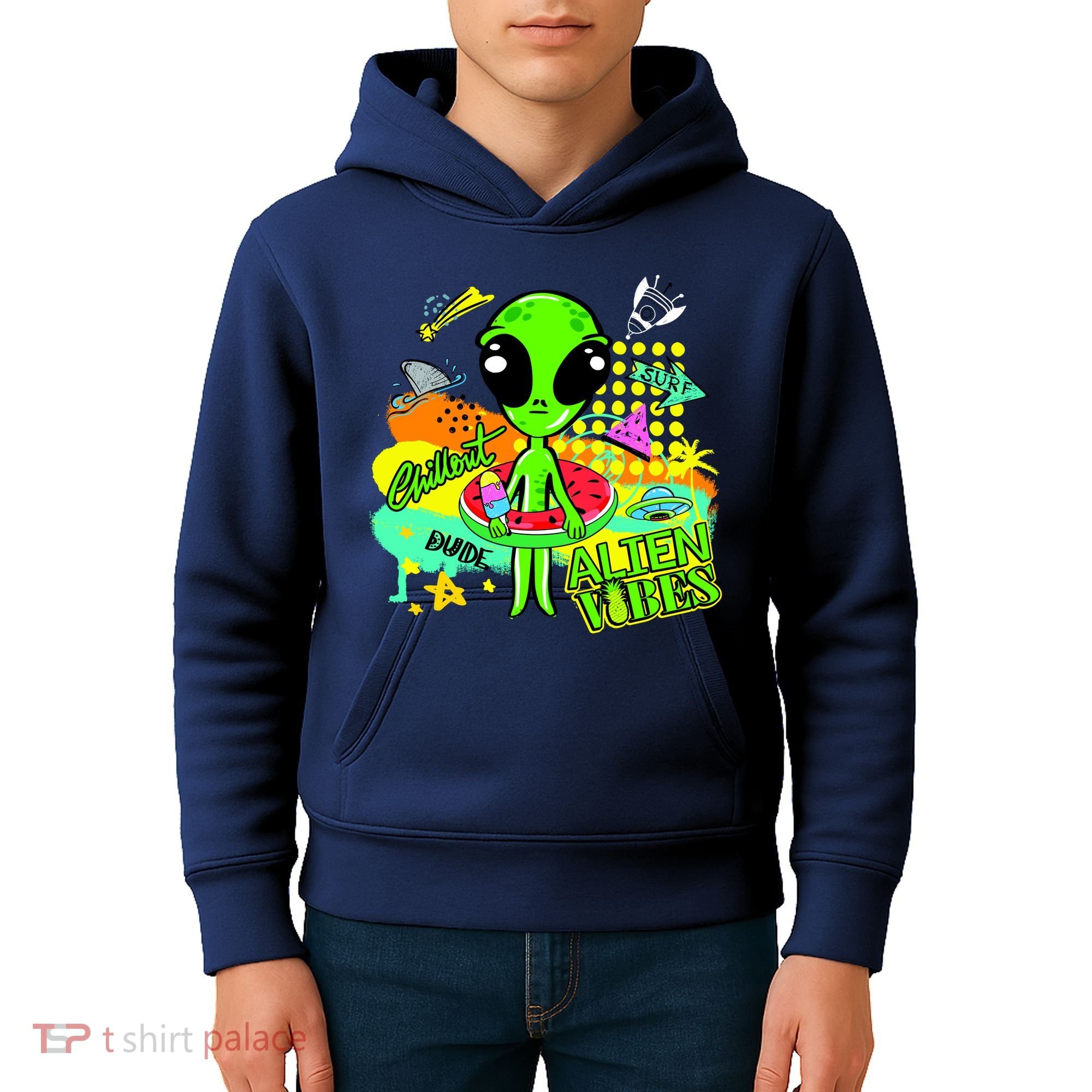 Alien Vibes Summertime Kids Hoodie