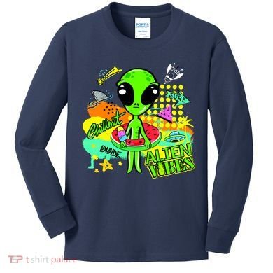 Alien Vibes Summertime Kids Long Sleeve Shirt