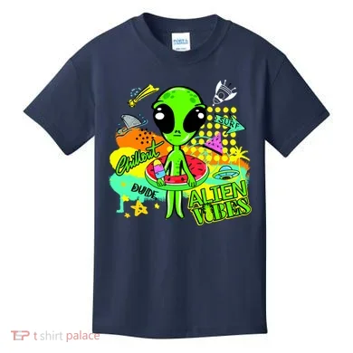 Alien Vibes Summertime Kids T-Shirt