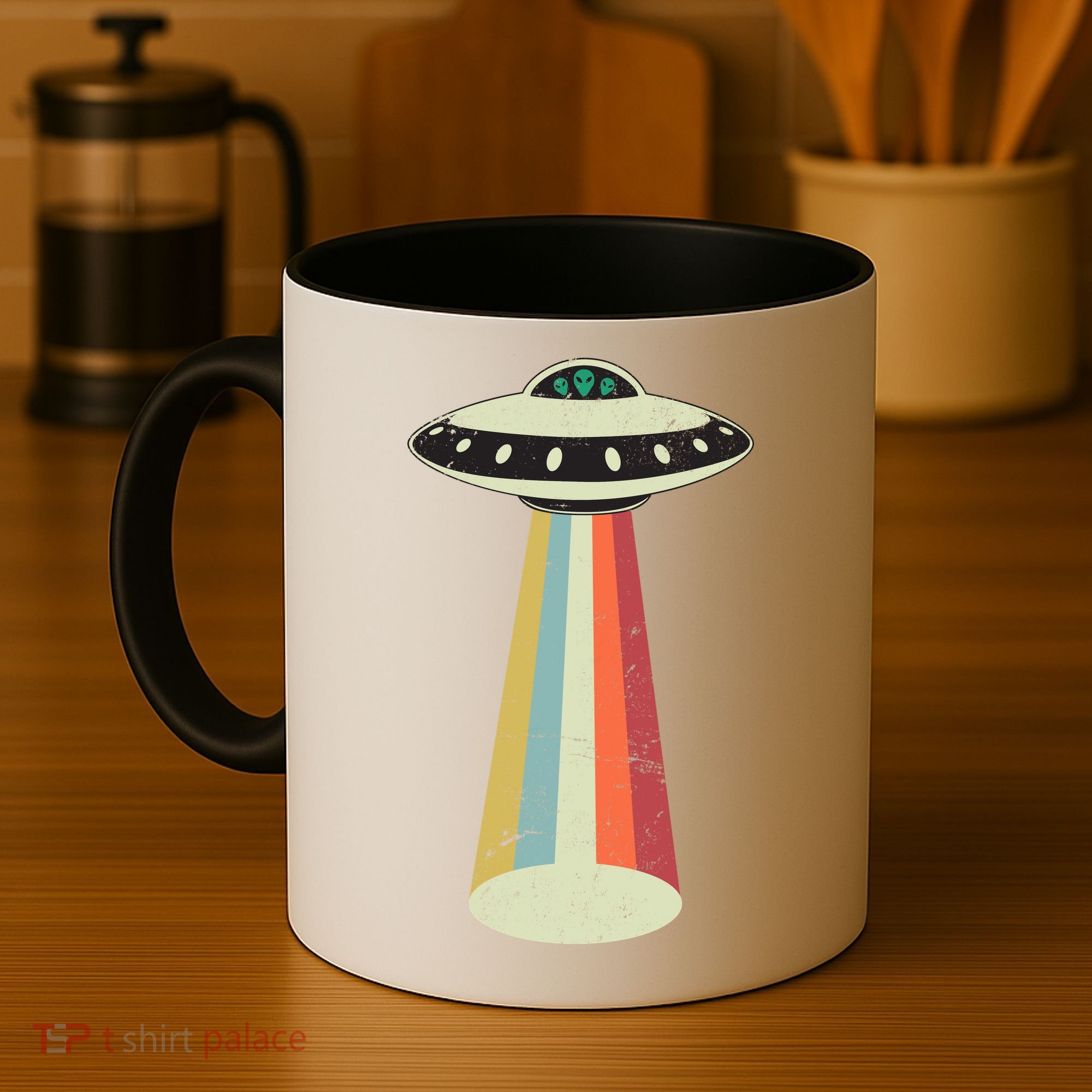 Alien Vintage UFO Space Ship Coffee Mug