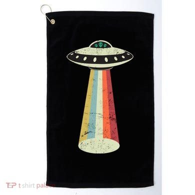 Alien Vintage UFO Space Ship Golf Towel