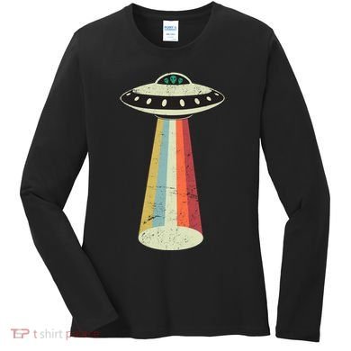 Alien Vintage UFO Space Ship Women's Long Sleeve Shirt