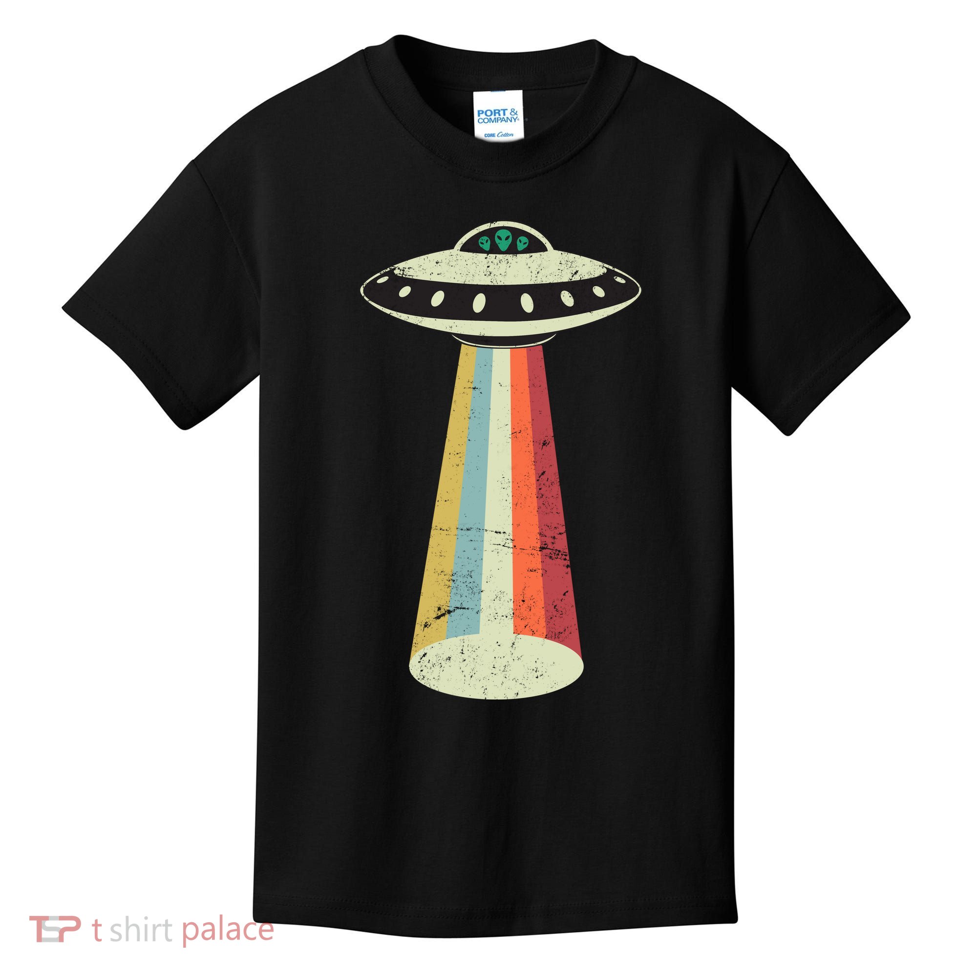Alien Vintage UFO Space Ship Kids T-Shirt