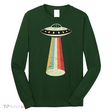 Alien Vintage UFO Space Ship Long Sleeve Shirt