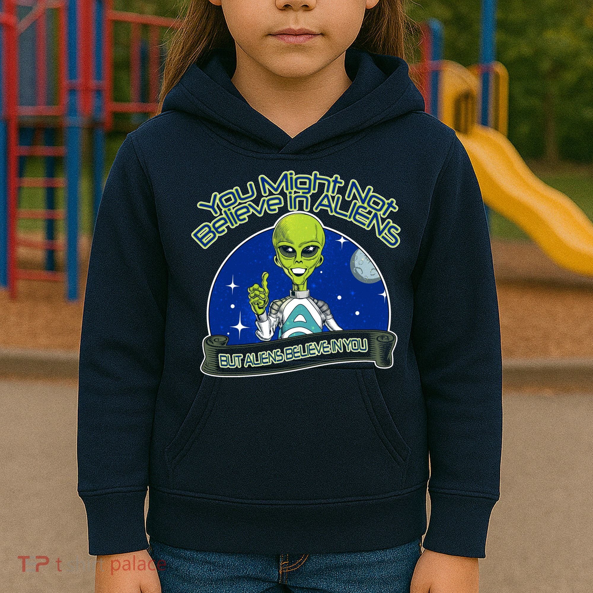 Aliens Believe In You Kids Hoodie