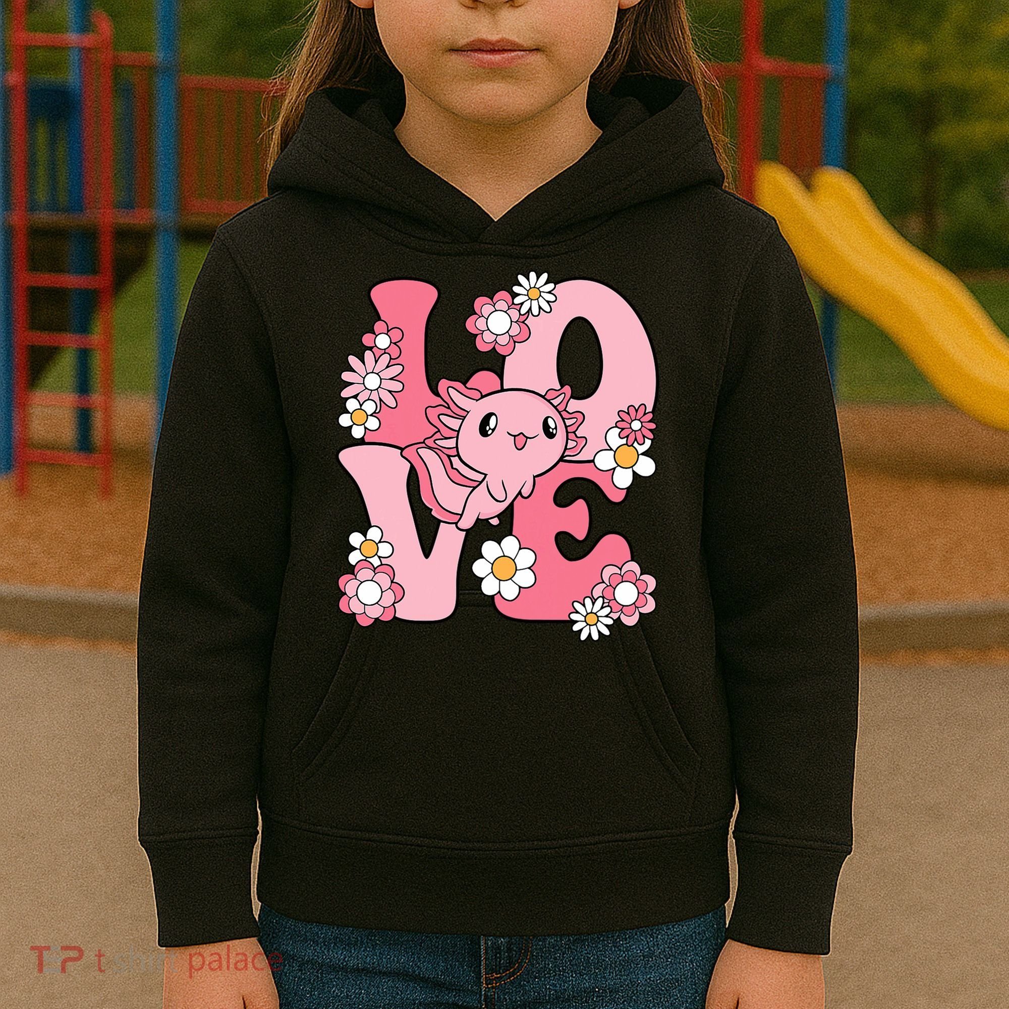 Axolotl Love Kawaii Axolotl Lover Kids Hoodie