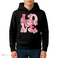Axolotl Love Kawaii Axolotl Lover Kids Hoodie thumb 4