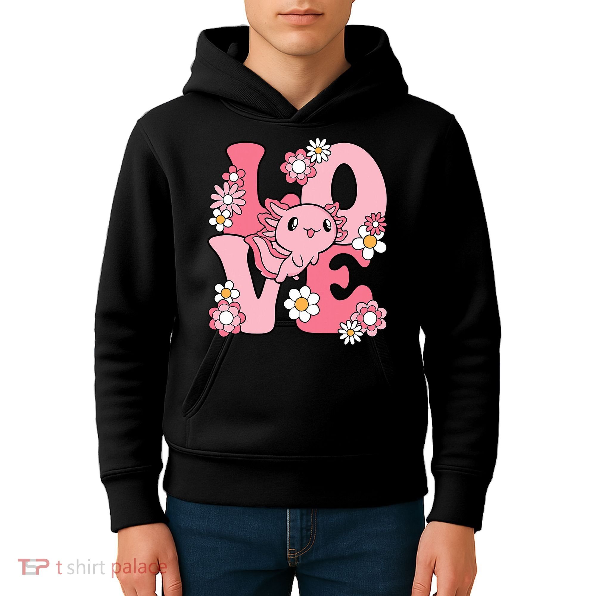 Axolotl Love Kawaii Axolotl Lover Kids Hoodie