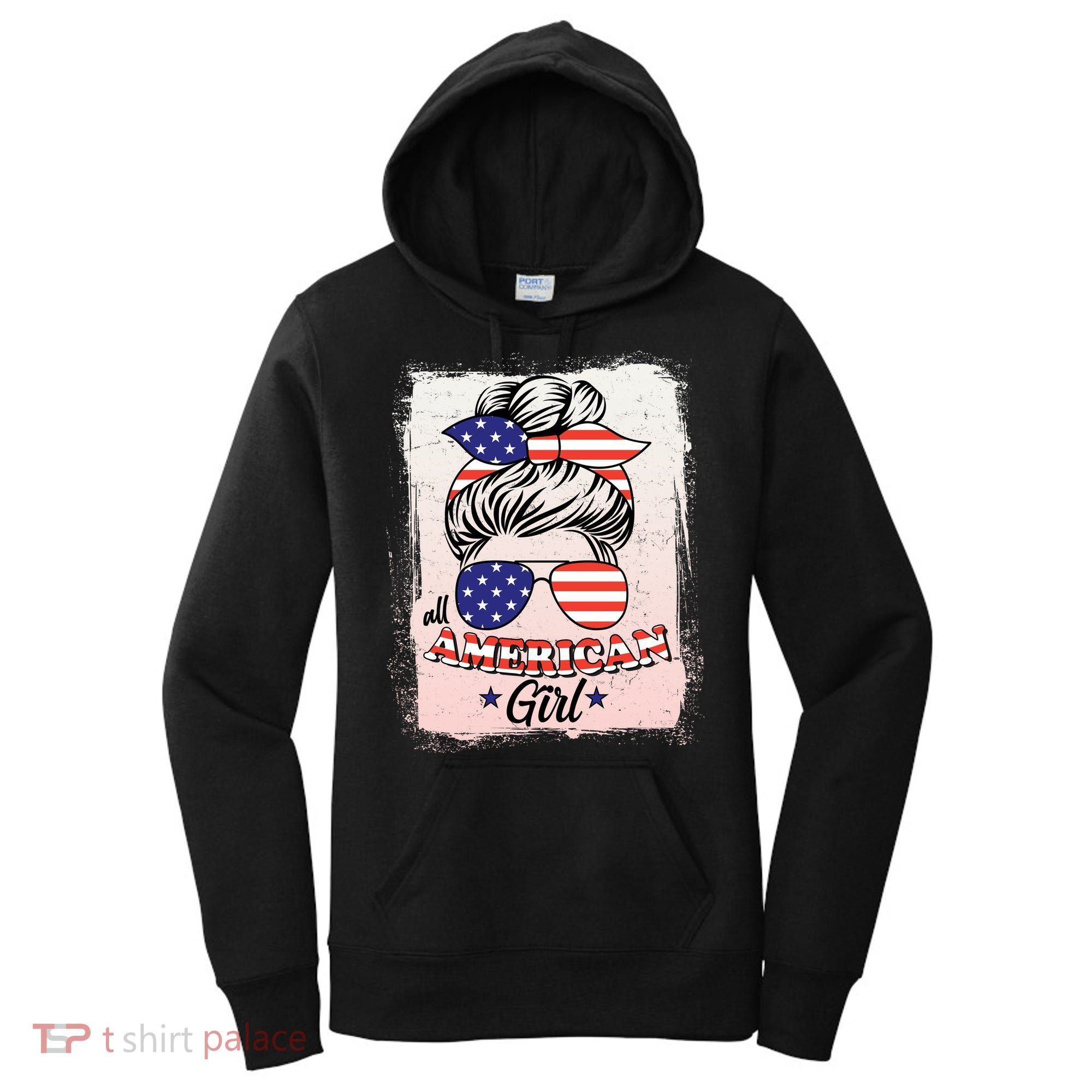 All American Girl USA American Flag Women's Hoodie