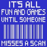 All Fun And Games Until Someone Misses A Scan Poster Worker Tank Top thumb 6