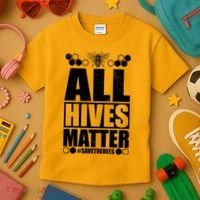 All Hives Matter Save The Bees Kids T-Shirt thumb 3