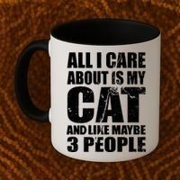 All I Care About Is My Cat And Like 3 People Coffee Mug thumb 2