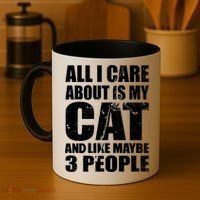 All I Care About Is My Cat And Like 3 People Coffee Mug thumb 4